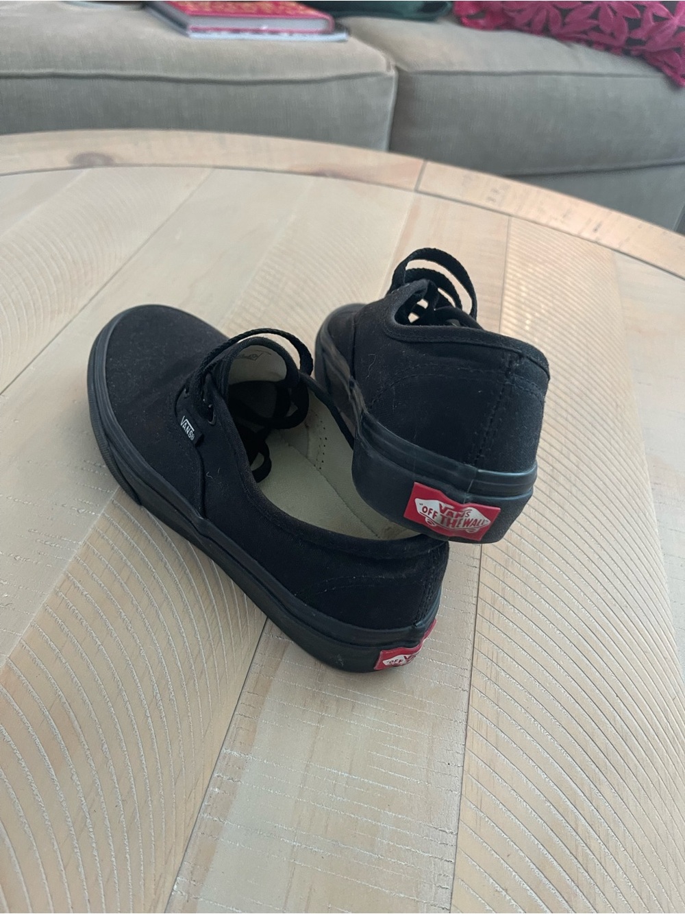 Vans Kids Black Canvas Low-Top Sneakers